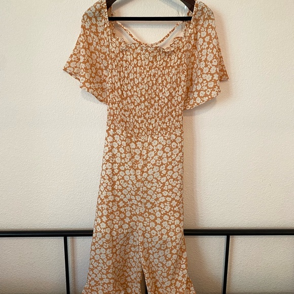 Apricot Floral Jumpsuit - Picture 1 of 3